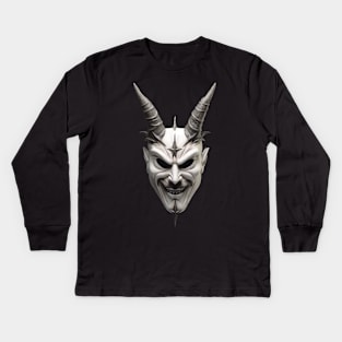 Revolutionary Fusion: Guy Fawkes Mask Shaped as Baphomet Kids Long Sleeve T-Shirt